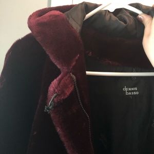 Beautiful Faux fur wine colored coat
